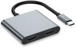 Tech-Protect Cablu de date TECH-PROTECT HB08, USB-C, USB 2.0, 2 x HDMI 4K 60HZ, Gri (5906302368624)