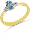 ÉkszerM Arany Gyűrű Briliáns és Topáz Kővel (méret: 53) AU 96746