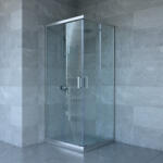 Welland SQ-8080 zuhanykabin elhúzható ajtóval - 80 x 80 cm - matt króm profil