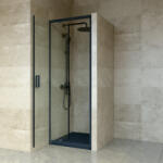 Welland SS-70 zuhanyajtó - 70 cm - fekete profil - miniwebshop