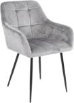  Szürke LOREN VELVET étkezőszék fekete lábakkal