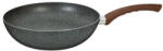 BLAUMANN Natural Line wok kő hatású márvány bevonattal, fa mintázatú nyéllel, 28 cm, sötét szürke (BL-3384)