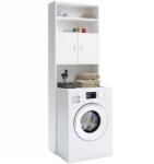 CASARIA SILKE mosógép fölé helyezhető magas szekrény, 185×63×20 cm, fehér Casaria