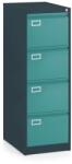 Rauman Dosar metalic A4 - 4 sertare, 45, 5 x 62 x 132 cm, încuietoare cilindrică, verde - ral 6033 Dulap arhivare