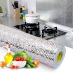 HOZRO Autocolant Folie Argintiu Autoadeziv HOZRO, Rezistent la Umiditate și Zgârieturi, 60 x 300 cm, Ușor de Aplicat și Curățat, Ideal pentru Mobilă, Electrocasnice, Blaturi, Pereți sau Proiecte DIY