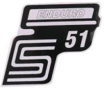 OEM Standard Írás S51 Enduro fólia / matrica fehér Simson S51-hez OEM Standard Vázak, idomok, kiegészítők Idomok, burkolat elemek