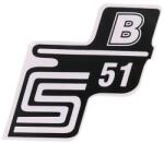 OEM Standard Írás S51 B fólia / matrica fehér Simson S51 számára OEM Standard Vázak, idomok, kiegészítők Idomok, burkolat elemek