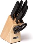 ARCOS 6 részes késkészlet Niza 136100 acél Nitrum fa blokk (136100)