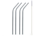Godan Ezüst Silver fém szívószál 4 db-os + kefe MLG134490 (MLG134490)