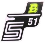 OEM Standard S51 B fólia / matrica neon sárga Simson S51-hez OEM Standard Vázak, idomok, kiegészítők Idomok, burkolat elemek