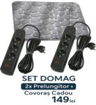 Domag Set DOMAG , 2x Prelungitor 3m 3 Prize + 2 USB cu Intrerupator + CovoraE ultra-absorbant gri, model pietre