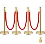 Shop Events Set 4 Stalpi Delimitare din otel, cordon rosu (SETSTALPAURIU02)