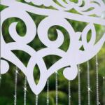  Függöny 130x100 dekor panel fehér áttört filc függöny strasszok 100x130 (L887 biały 130x100cm)