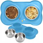  Dupla Kutya-macska Tál Fém Csúszásgátló 2 Tál Alátét (RC-K-838)