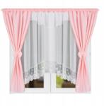  Függöny fátyol napellenző hímzés fehér szett függöny pasztell rózsaszín 160x400 (L 595 pastelowy róż)