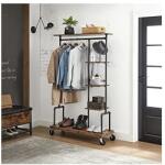 Vasagle Gurulós ruhaállvány 5 szintes, Vasagle, HSR66BXV1, rusztikus barna (HSR66BXV1-LR)
