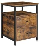 VASAGLE Éjjeliszekrény, 2 fiókos, Vasagle, LET067B01, Rusztikus barna, 45x45x60 cm (LET067B01)