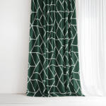 Goldea pamut függöny - mozaik minta, sötétzöld alapon 240x150 cm