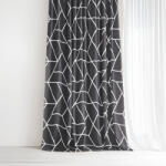 Goldea pamut függöny - mozaik minta, sötétszürke alapon 220x150 cm