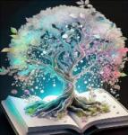 NORIMPEX - Puzzle Tablou Diamant: Copacul magic într-o carte 30x40cm - 1 - 39 piese