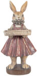 Clayre & Eef Figurina Iepuras Paste Fetita polirasina multicolora 10x8x20 cm (6PR5992)