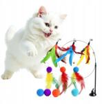  Interaktív Macskajáték Drót Tollakkal És Pomponokkal A Tapadókorongon (Z0039)