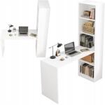 Muvu Számítógépasztal Modern Polcokkal Skandináv Ifjúsági Fehér (1015453)