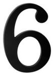 KĽUČKA Număr de casă 175mm negru "6 (616)