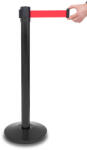  Stalp delimitare otel negru, banda rosie, 235cm (3.235...95.2)