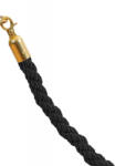 Franghie impletita cu cap auriu, neagra, 160cm (3.10.6.2.9.)
