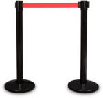  Stalp delimitare negru, banda rosie, 180cm, set 2 buc (STDR1802)