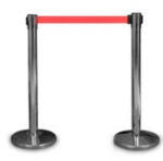  Stalp delimitare cromat, banda rosie, 180cm, set 2 buc (3.180...5.22)