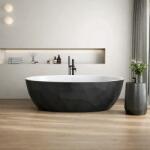 Foglia Cada freestanding compozit, negru cu alb, forme 3D, ovala 167 x 82 cm, Foglia Armonia (664705171198)