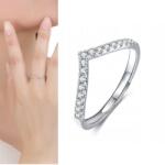  Ezüst gyűrű cirkónia Valentin napi ajándék