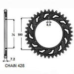 PowerForce Pinion spate Yamaha YZF125R, 2008-2017, 48 dinti, pas 428, SunStar (SUNR1-2221-48ML) - simoto