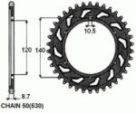 PowerForce Pinion spate Kawasaki VN800, SUNR1-5526-42 (SUNR1-5526-42ML) - simoto