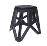WMX Scaun tip taburet, pliabil, culoare negru (AA2598)