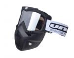 Unit Ochelari motocross atv enduro Unit, model masca, culoare rama negru, lentila oglinda argintie (AB361016C) - simoto