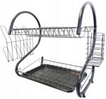 Maestro Edényszárító kétszintes fekete 38 cm széles (MR-1025-38-BLACK)