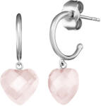 Engelsrufer Gyengéd ezüst fülbevaló rózsakvarccal ERE-HEART-RQ-CR