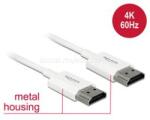 Delock HDMI-kábel Ethernettel - HDMI-A-csatlakozódugó > HDMI-A-csatlakozódugó, 3D, 4K, 4, 5 m, vékony (DL85139) (DL85139)