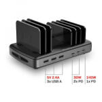 Lindy 160 W-os 6 portos USB töltőállomás (73436) (73436) - aqua