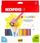 Kores Színes ceruza készlet, háromszögletű, KORES Triangular , 24 különböző szín (IK100324)