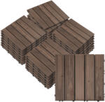 Outsunny Outsunny, Pardosea de Grădină, cu Montaj prin Îmbinare, Set din 27 Plăci de Exterior, Lemn de brad, PVC, 30x30cm, Maro
