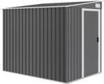 Outsunny Acél Kerti Ház, Tolóajtóval, Szerszámtároló Ház, Kerti Tároló, 154x206, 5x160/181 cm, Sötétszürke