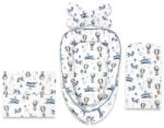 MimiNu Set 4 in 1 Cosulet bebelus, MimiNu, Baby Cocoon 75x55 cm, Husa bumbac, Din bumbac certificat Oeko Tex Standard 100, Cu paturica (6426972031165)