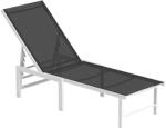 Outsunny 5-szintes Állítható Háttámlás Kerti Nyugágy Textilén Ülőrésszel, 60x166x84 cm, Szürke