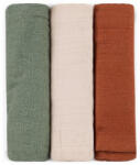 Petite&Mars Set 3 scutece, Petite&Mars, Moussy, Din muselina de bambus, Hipoalergenice, 68 x 68 cm, Certificate Oeko Tex Standard 100, Earth (415370)
