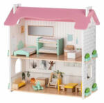 Free2Play Casuta de papusi, Free2Play, Din lemn, Cu 11 piese de mobilier, Cu acces facil, 48, 3 x 21 x 48 cm, 36 luni+, Multicolor (85017) Papusa