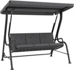 Outsunny 3 személyes kerti hinta, 200x120x170cm, fekete
